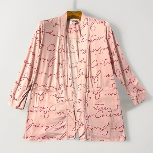 JUICY COUTURE Womens Short Robe Medium Pink Logo Pockets See Pictues - Picture 1 of 5
